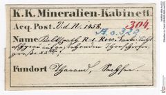Etiketten zu Calcit (NHMW-MIN-As322)